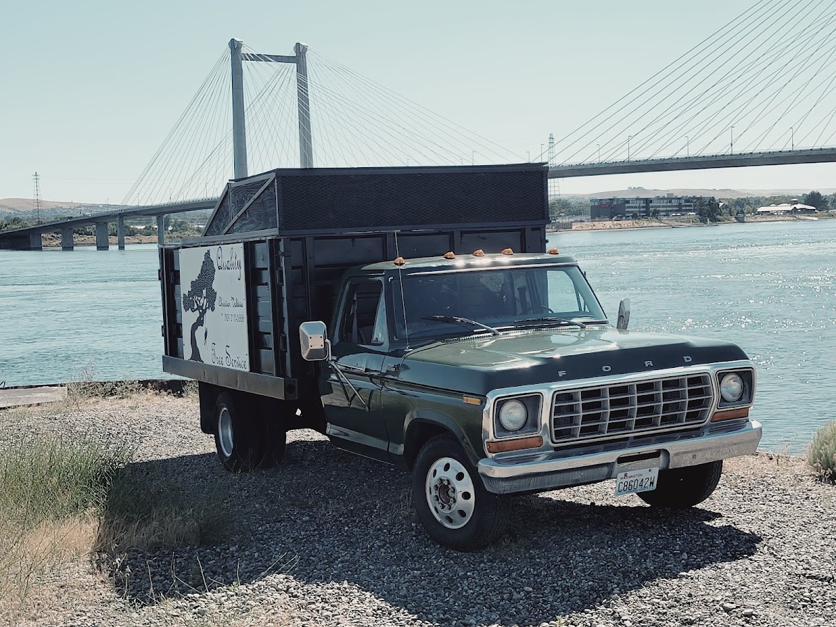 The Quality Tree Service truck by the Cable Bridge